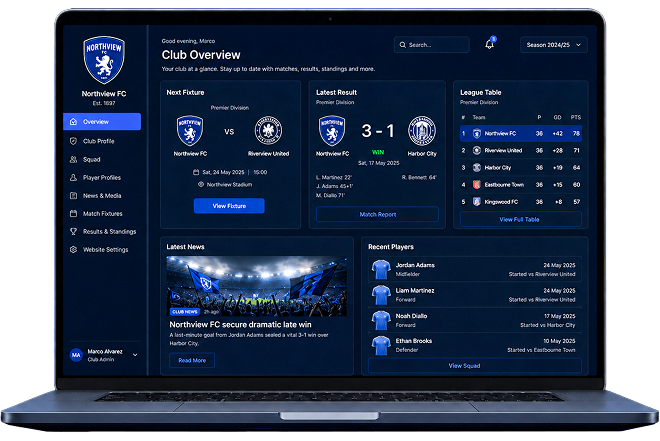 Prowem MyClub Dashboard Mockup