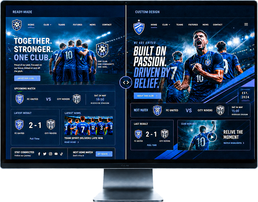 Prowem Club Website Monitor Mockup