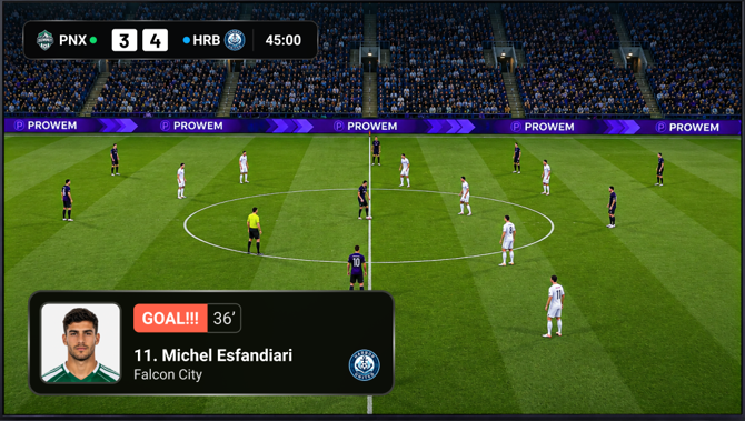 Live Match Action Broadcast View